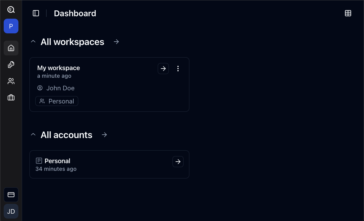 Quasible Main Dashboard